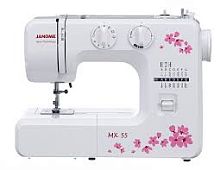 Швейная машина JANOME MX 55 (верт/горизонт. челнок. 15 швейных операций, петля-полуавтомат)